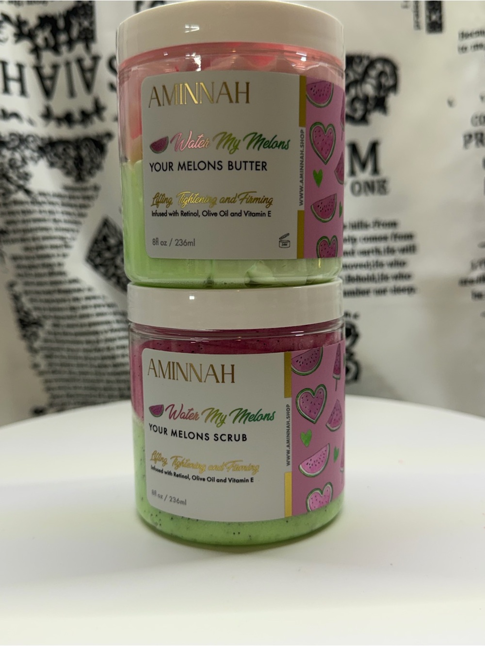 Aminnah new Water My Melons Body Butter & Scrub